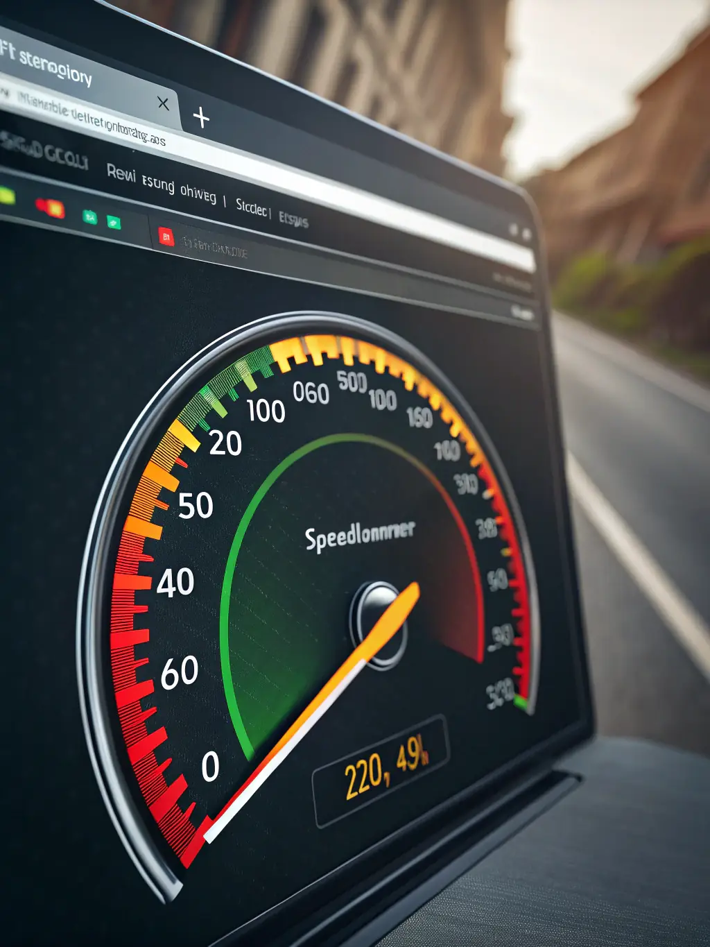 A speedometer icon indicating fast loading times, symbolizing the performance optimization services offered by North Bridge Web Design to enhance user experience and SEO.