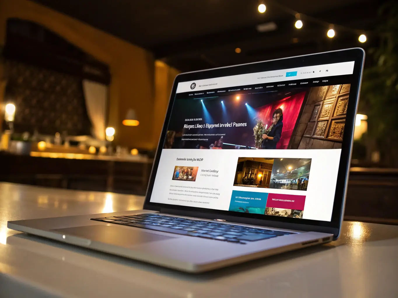 A modern desktop screen mockup with elegant typography and teal accents, showcasing a clean, minimalist WordPress website design for a service business.