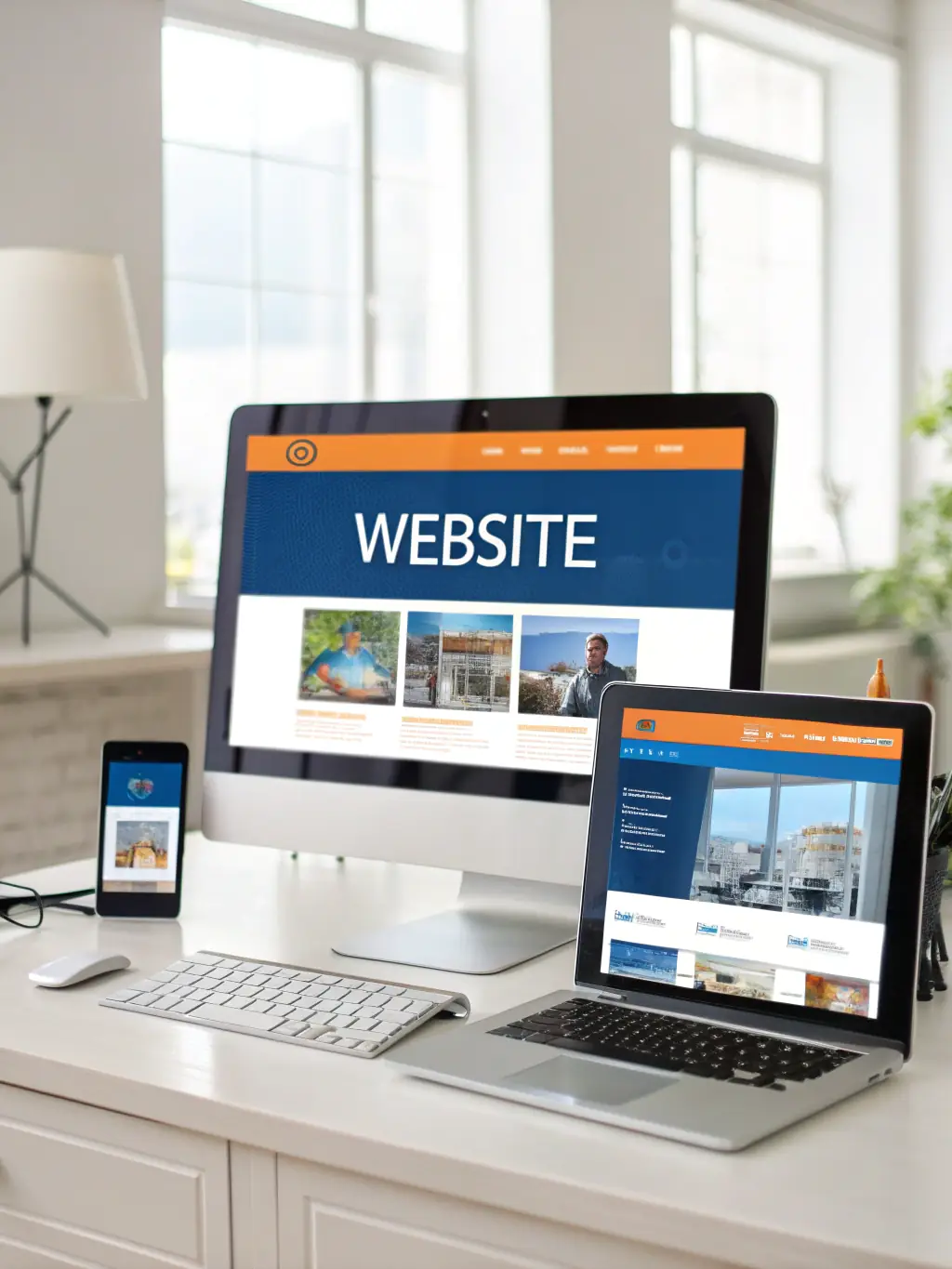 A professional mockup showcasing a clean, modern WordPress website design tailored for a service business, highlighting its responsive layout and user-friendly interface, used to represent the WordPress website packages offered by North Bridge Web Design.